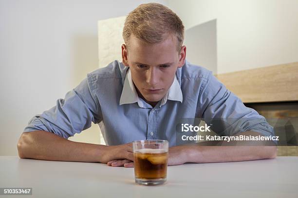 Businessman Struggling With Alcoholic Problem Stock Photo - Download Image Now - Addiction, Adult, Adults Only