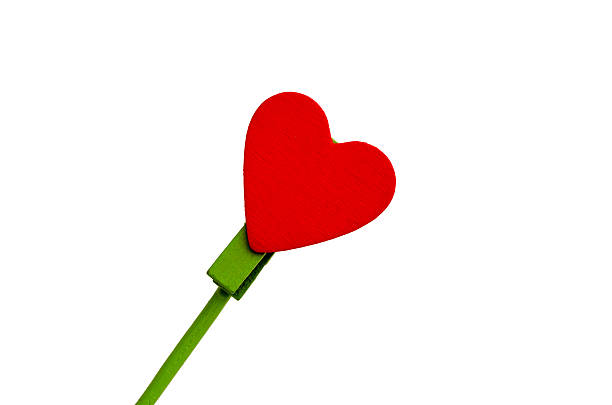istock Red Heart shape wood stick on isolated background 510355039