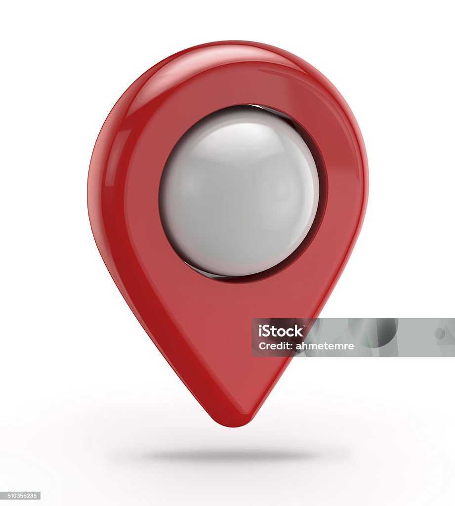 red gps icon (pointer) red gps icon (pointer) isolated white background with clipping path PIN Entry Stock Photo