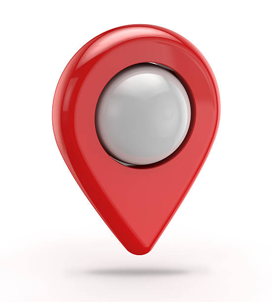 red gps icon (pointer) red gps icon (pointer) isolated white background with clipping path pin entry stock pictures, royalty-free photos & images