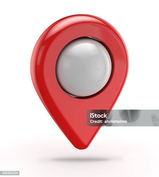 Red Gps Icon Stock Photo - Download Image Now - PIN Entry, Three Dimensional, Map