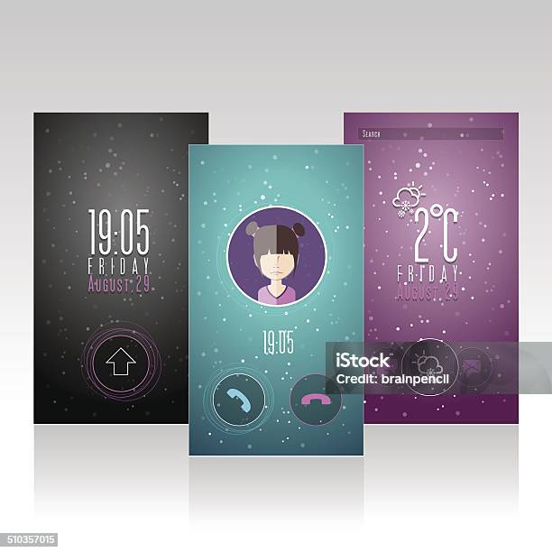 Background Interface Phone Mobile Interface Wallpaper Vector Template Stock Illustration ...