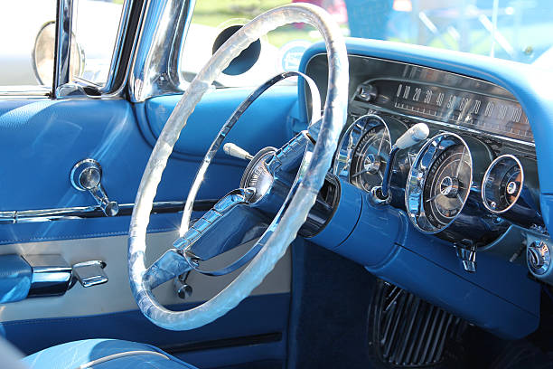 istock Dashboard of a classic car 510357697
