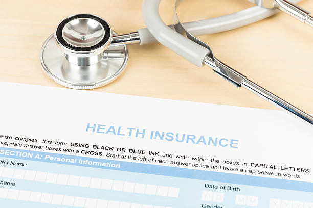 istock Health insurance application form with stethoscope concept for l 510359271