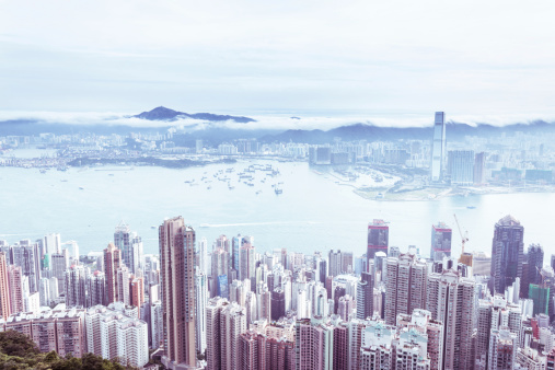 cityscape with cloudy background in hongkong
