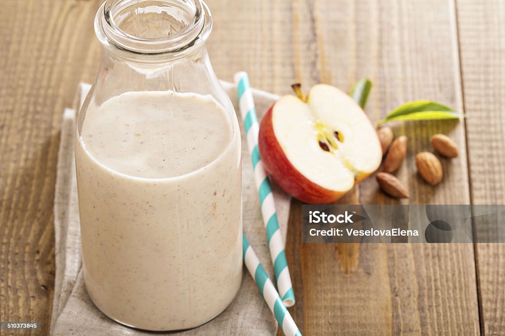 Apple Banana Cinnamon Smoothie Apple Banana Cinnamon Smoothie in small jars Apple - Fruit Stock Photo