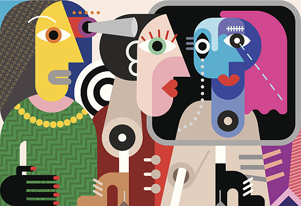 group of talking people - 巴勃羅·畢卡索 插圖 幅插畫檔、美工圖案、卡通及圖標