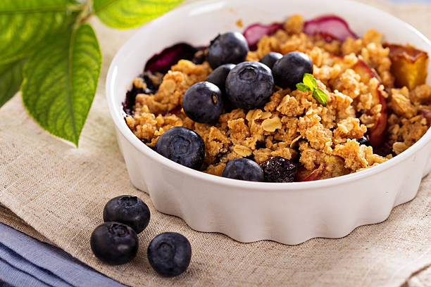 istock Peach and blueberry summer crumble 510374111