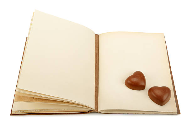 portátil aislado sobre fondo blanco - chocolate book brown book cover fotografías e imágenes de stock