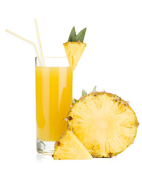 istock Ripe pineapple and juice glass 510377621