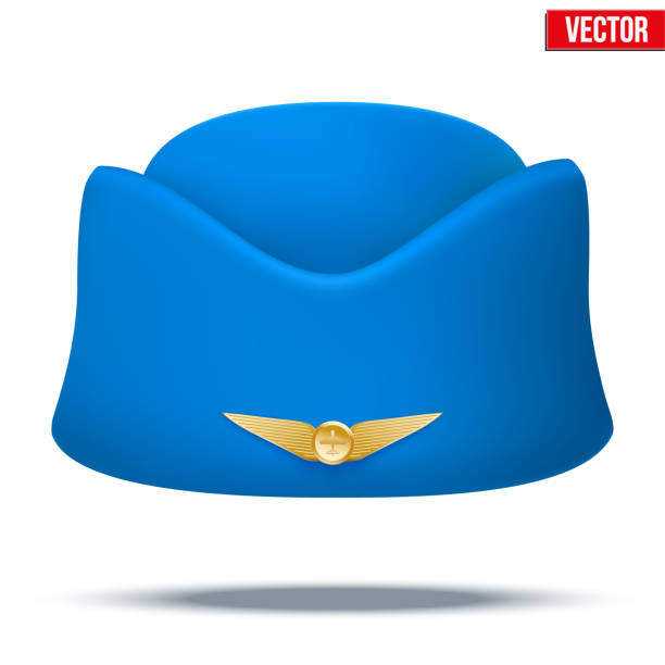 istock Classic Stewardess hat forage-cap of air hostess uniform. Vector. 510379099