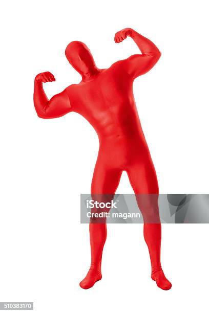 Foto de Homem Em Um Terno Red Body e mais fotos de stock de Adulto -  Adulto, Anatomia, Bodysuit - iStock