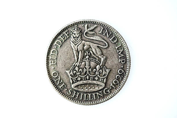 George V silver shilling George V silver English shilling, which is now an obsolete coin of England, UK. It's value was twelve pence, one twentieth of the pound at that time 1920 1929 stock pictures, royalty-free photos & images