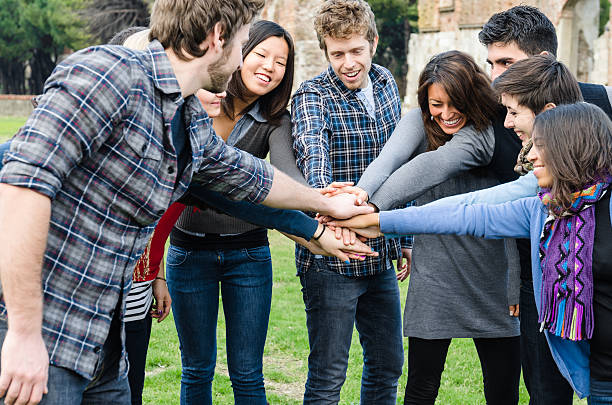 istock Stack of hands of volunteer 510390674
