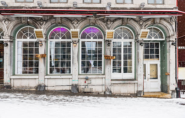 istock Old Montreal Business with Arched Windows in Quebec Canada 510390780