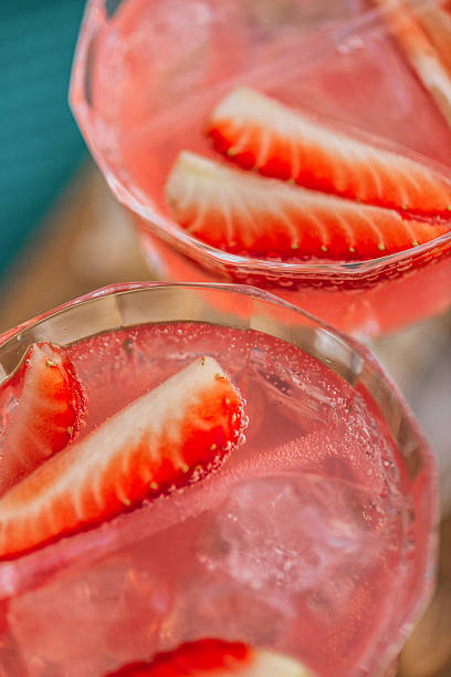 istock Pink summer cocktail drink with strawberries 510391914