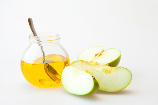 Honey and sliced appels for Rosh Hashana