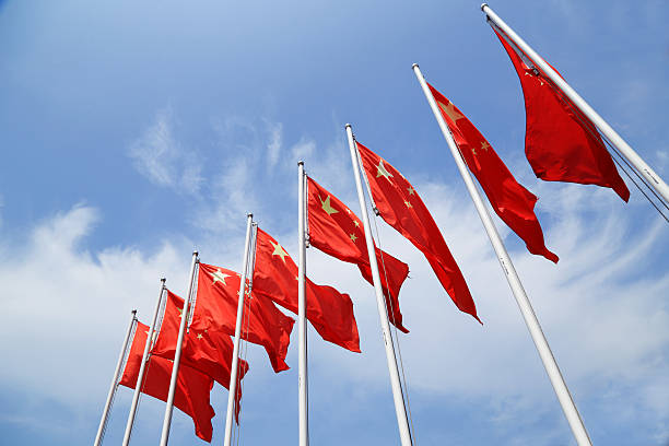 istock Chinese national flag in the wind 510396391