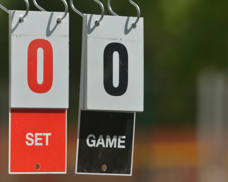 Closeup view of tennis scoreboard