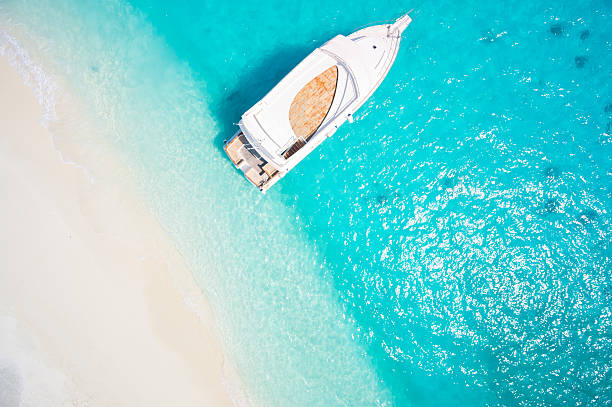 istock topview yacht in tropical lagoon 510397243