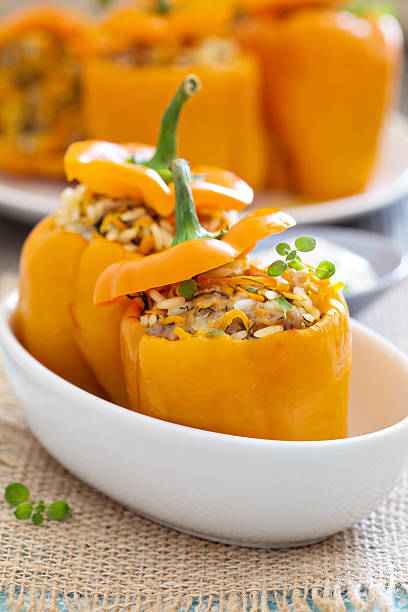 istock Stuffed pepper with ground meat 510397657