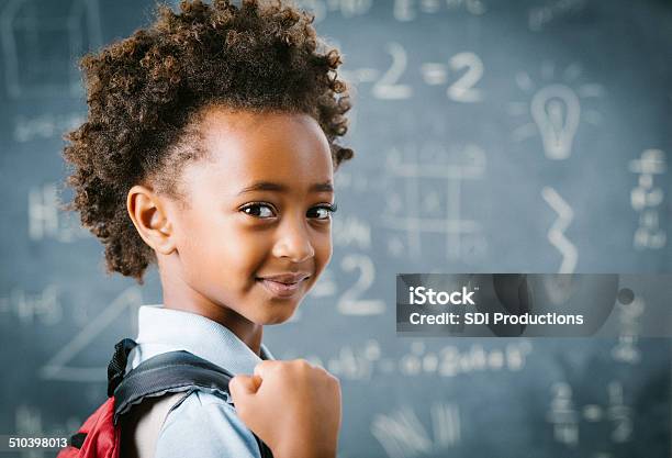 Cute Little African School Girl In Classroom Stock Photo - Download Image Now - Child, Education, African Ethnicity