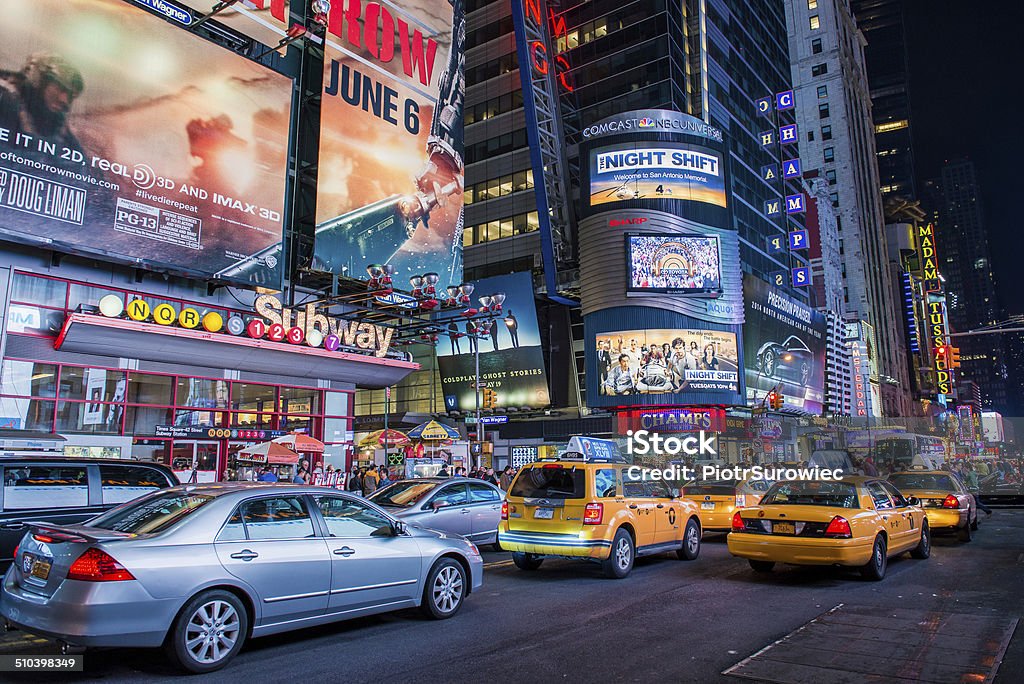 Time Square Night View of Time Square Cityscape Stock Photo