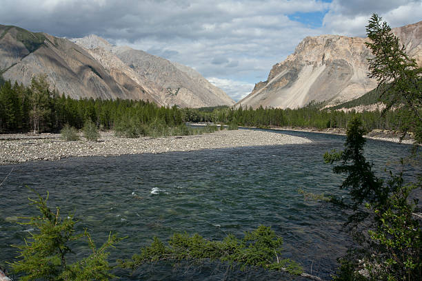 istock Taiga river in the mountains. 510399648