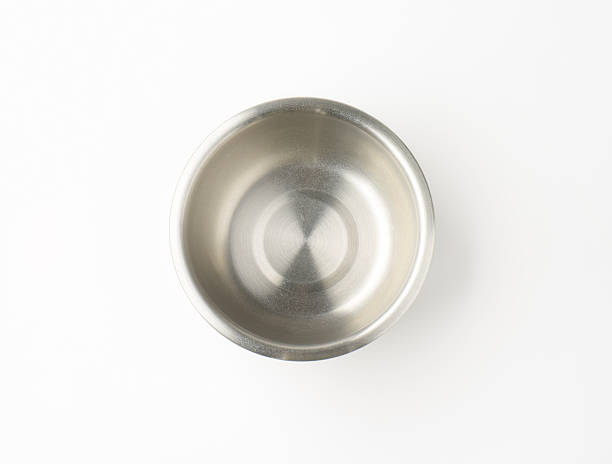 empty metal bowl stock photo