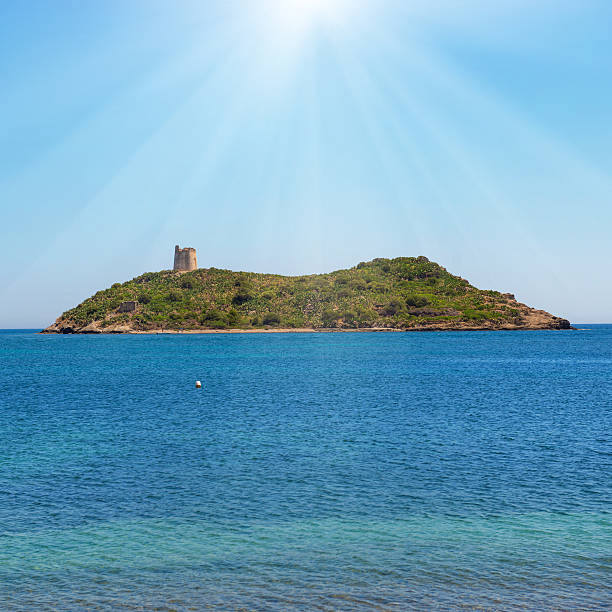 istock Cozy tropical island surrounded by blue sea 510403982