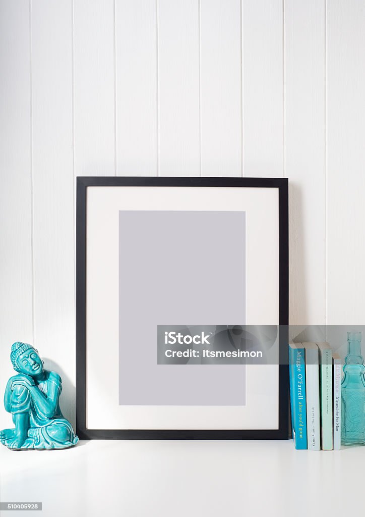 Black picture frame on desk Business Stock Photo