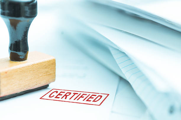 istock Certified stamp on papers 510406164