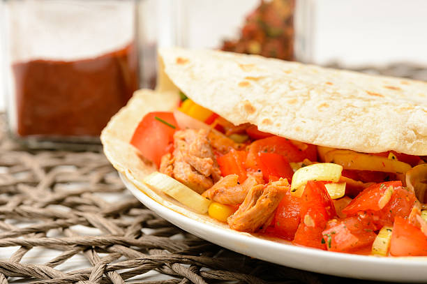 istock Tortilla wrap with meat and vegetables. 510407152
