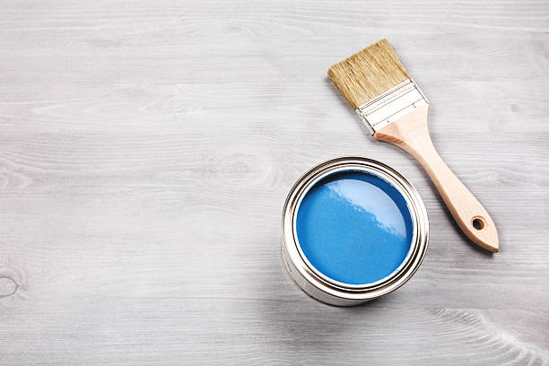 istock Paint brush on the can. Top view 510409022