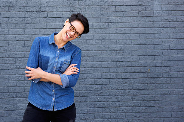 istock Smiling modern woman with glasses 510410636