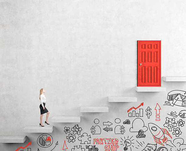 istock Climbing a ladder of success 510410754