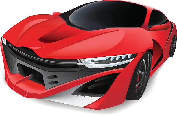 Vector illustration of Red Sports Car