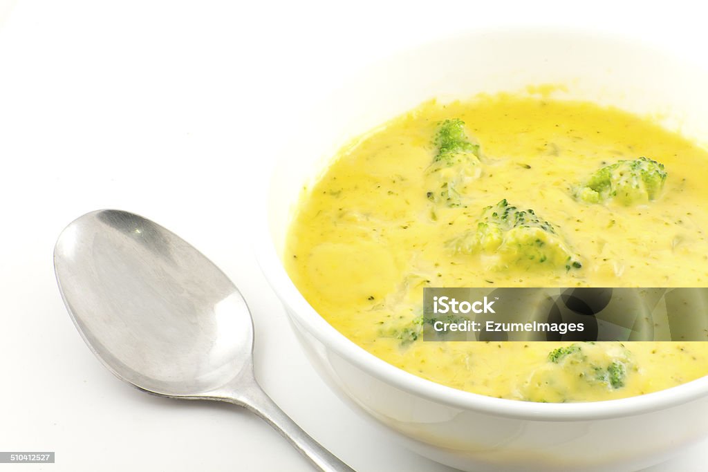 Broccoli and Cheddar Cheese Soup Creamy broccoli and cheddar cheese soup. This hearty soup melts in your mouth. Appetizer Stock Photo