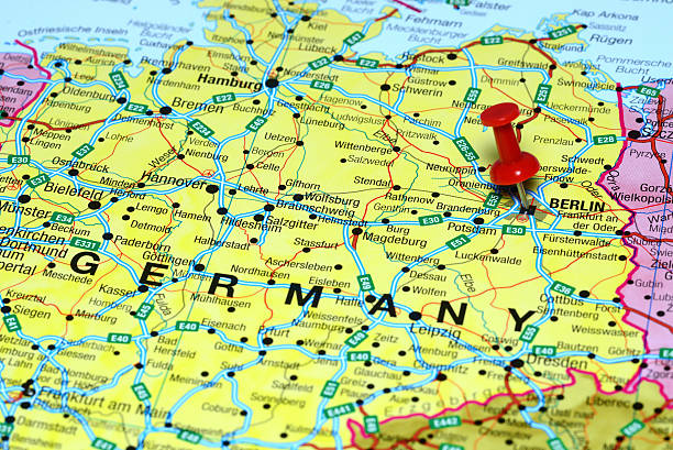 istock Berlin pinned on a map of europe 510412791