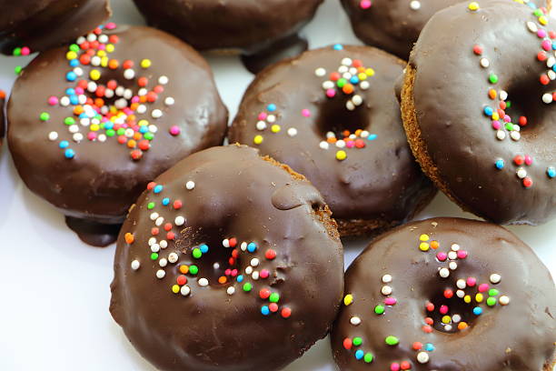 Sweet chocolate donuts