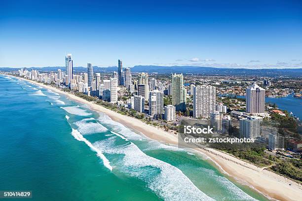 Gold Coast Queensland Australia Stock Photo - Download Image Now - Aerial View, Apartment, Architecture