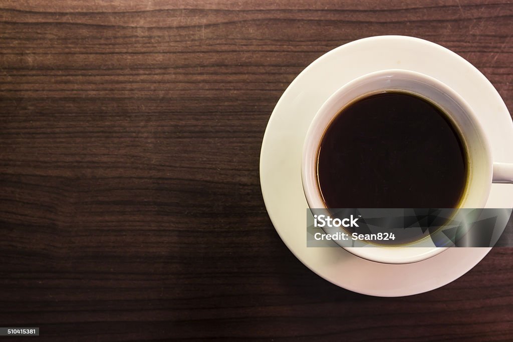 black coffee a cup of black coffee on wooden table with copy space Afternoon Tea Stock Photo