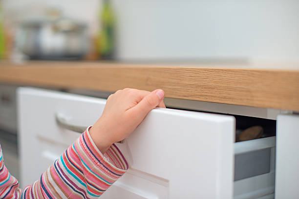 istock Child traps finger in the door. 510416153