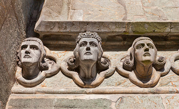 istock Head sculptures of Stavanger Cathedral  (XIII c.). Norway 510417169