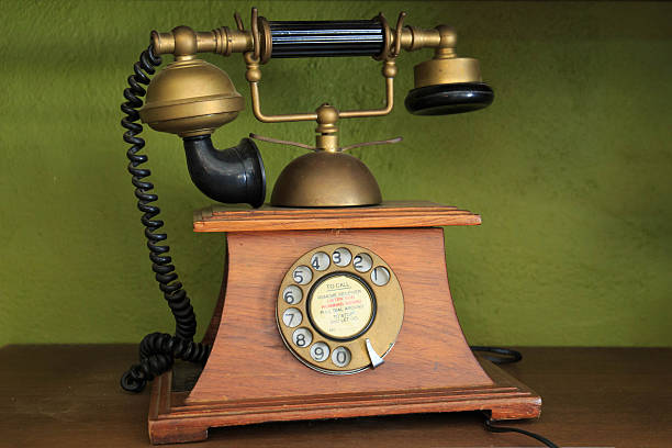 istock Vintage old telephone with binoculars conceptual still life 510417525