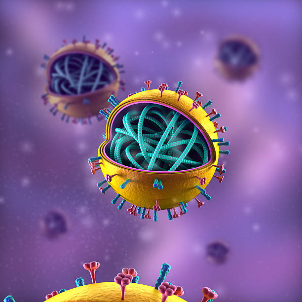 грипп cell-h5n1, h1n1-общие структуры в жидкости - virus molecular structure healthcare and medicine russian influenza стоковые фото и изображения