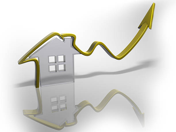 istock House icon with rising arrow.Conceptual. 510418977