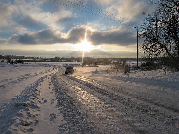 istock Sunset over a Wintery Road 510438685