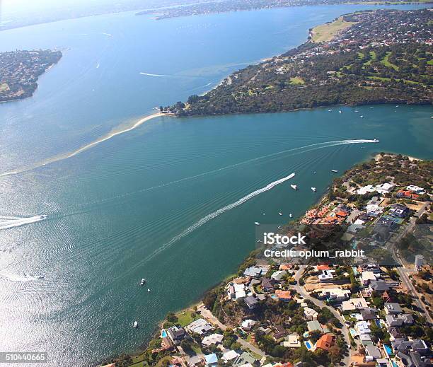 Aerial View River And Suburbs In Perth Western Australia Stock Photo - Download Image Now