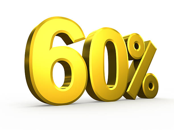 istock Sixty percent symbol on white background 510440897